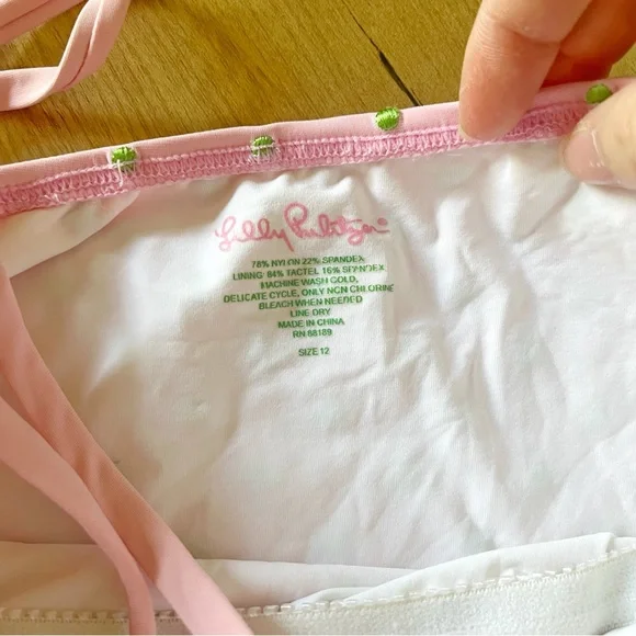 Lilly Pulitzer Dotted High Waist Tie Removable Straps One piece Swimsuit - Picture 3 of 6